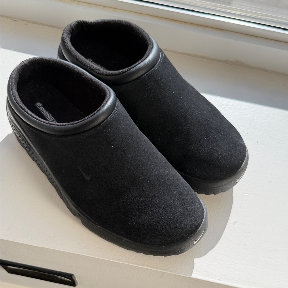 Black Suede Slip-On Shoes